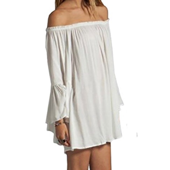 Summer Boho Chic Off Shoulders Mini Dress - Picture 3 of 3